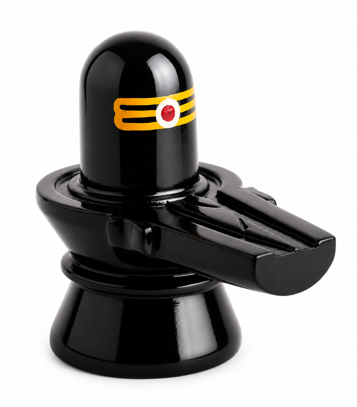 Mandirwood Black Stone Shivling Idol, 3 Layer Shiva Lingam, Vastu Meditation Décor