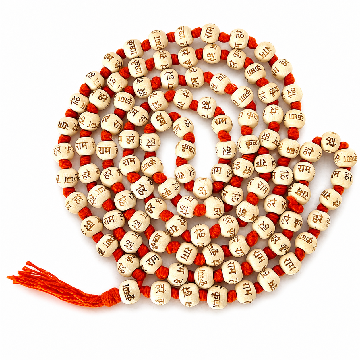 Mandirwood Hare Ram Hare Krishna Jap Mala – Sacred Prayer Beads for Meditation, Chanting, Spiritual Healing, Mindfulness, Yoga, Positive Energy & Daily Devotional Practice