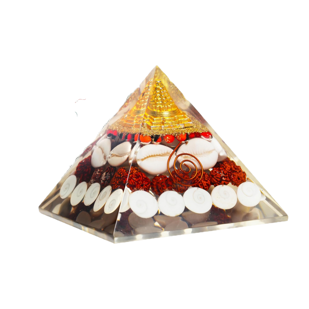 Mandirwood Authentic Laxmi Pyramid, Shree Yantra, Rudraksha, Gomati Chakra, Vastu Correction, Positive Energy