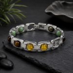 MandirWood Silver Dhan Yog Bracelet Wealth Prosperity Luck Spiritual Beaded Bracelet