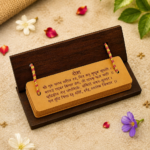 Mandirwood Hanuman Chalisa Wooden Book – Sacred Hindi Script Pothi with Durable Hardcover for Devotional Reading Meditation Blessings