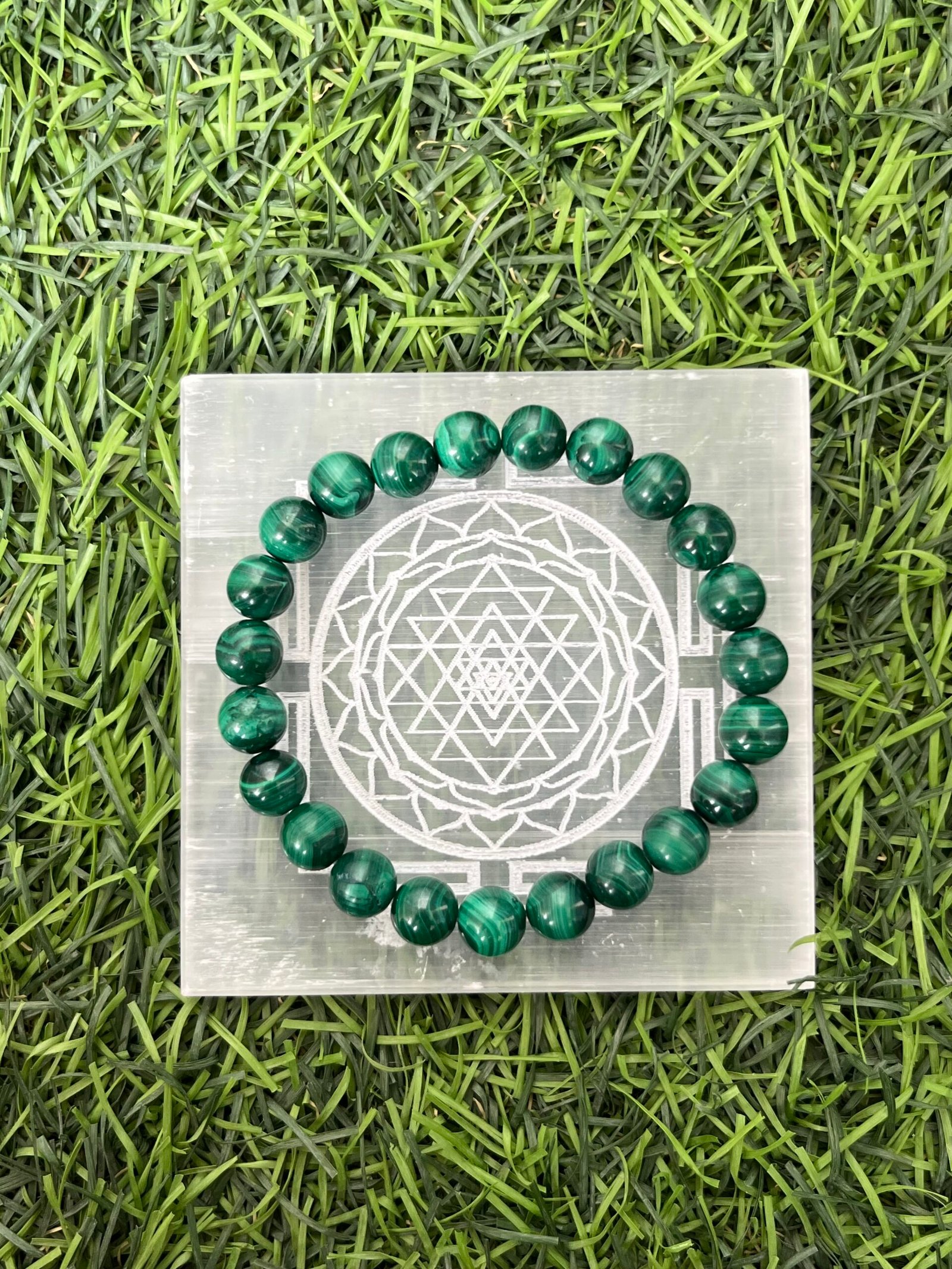 IMG_8332-scaled-1.jpeg Mandirwood Natural Malachite Beaded Stretch Bracelet: Spiritual Energy, Minimalist Style - Image 1