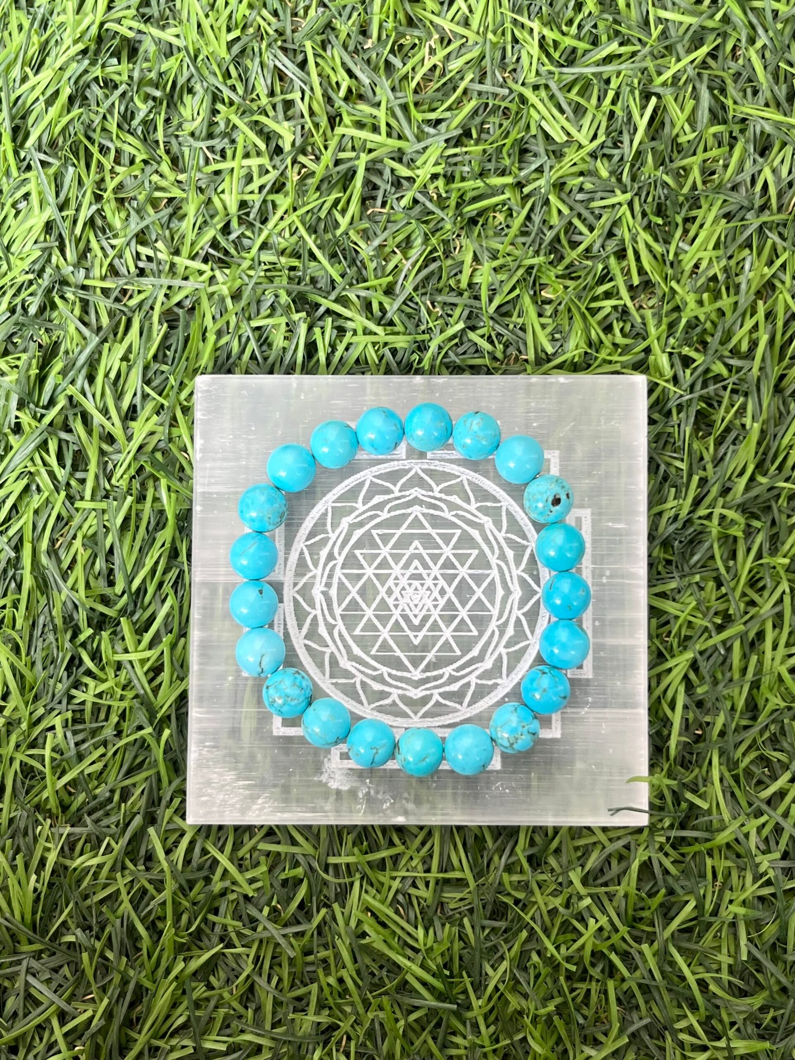 IMG_8337-scaled-1.jpg Mandirwood Turquoise Gemstone Stretch Bracelet, Calming Protection Positive Energy - Image 1