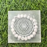 Mandirwood Howlite Gemstone Bracelet Stretch Crystal Bracelet for Calmness, Stress Relief & Positive Energy