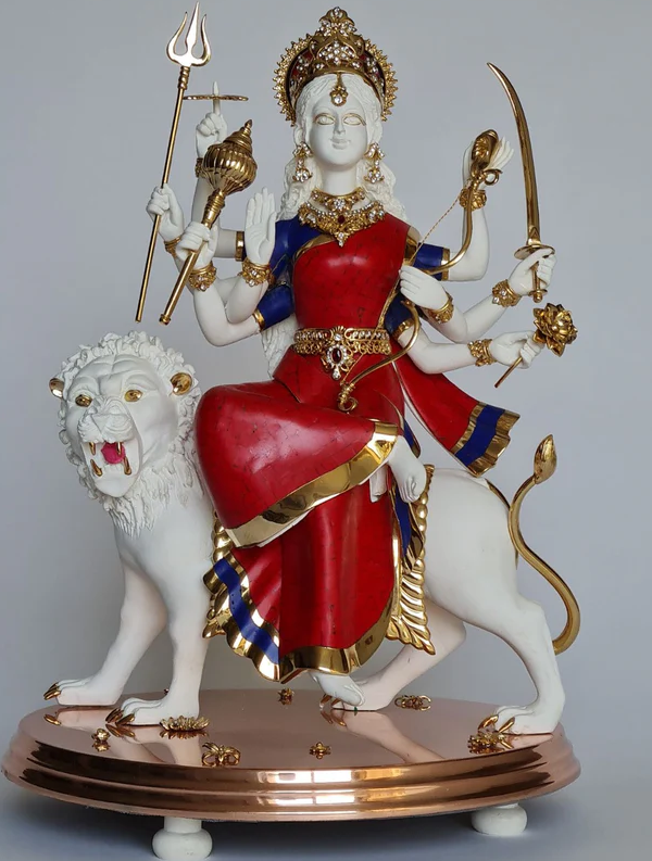 d.png Mandirwood SHERANWALI MATA (WITH STONE INLAY) - Image 1