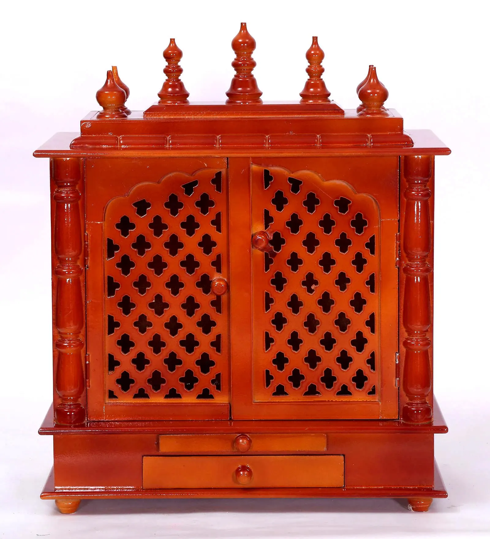 il_fullxfull.8060559046_b93z.webp Mandirwood Brown Wooden MDF Mandir with Drawers – Handcrafted Hindu Temple for Home Pooja, Decorative Spiritual Decor, 24x12x30 Inch - Image 1