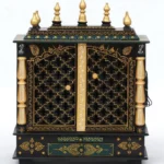 Mandirwood Gold Black Wooden MDF Mandir with Drawers – Handcrafted Hindu Temple for Home Pooja, Decorative Spiritual Decor, 24x12x30 Inch