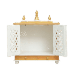 Mandirwood White Home Temple with Orange Golden Shade - Image 2