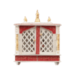 Mandirwood Dark Pink Home Temple with White Golden Shade