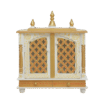 Mandirwood White Home Temple with Orange Golden Shade