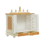 Mandirwood White Home Temple with Orange Golden Shade - Image 4