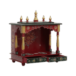 Mandirwood Dark Maroon Home Temple with Golden Shade - Image 4