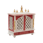 Mandirwood Dark Pink Home Temple with White Golden Shade - Image 4