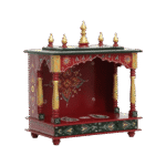 Mandirwood Dark Maroon Home Temple with Golden Shade - Image 6