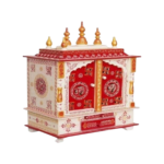 Mandirwood Designer Home Temple with Red,White & Golden Shade - Image 2