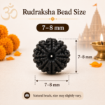 Mandirwood Black Rudraksha Mala, 5 Mukhi 108 Beads Necklace, Natural Rudraksha Prayer Mala for Meditation, Yoga, Prayer & Chanting (7–8 mm, Black) - Image 2