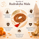 Mandirwood 5 Mukhi Rudraksha Mala, 108 Beads Necklace, Authentic Natural Rudraksha Prayer Mala for Meditation, Yoga, Prayer & Chanting (7–8 mm, Saffron) - Image 3
