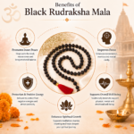 Mandirwood Black Rudraksha Mala, 5 Mukhi 108 Beads Necklace, Natural Rudraksha Prayer Mala for Meditation, Yoga, Prayer & Chanting (5–6 mm, Black) - Image 2