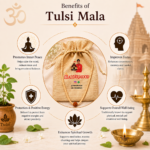 Mandirwood Tulsi Kanthi Mala with Rudraksha Bead, Holy Basil Beads Necklace for Prayer, Meditation, Chanting & Daily Devotional Wear - Image 2