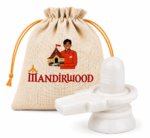 Mandirwood Authentic White Marble Shivling 2 Inch | Lord Shiva Lingam for Puja, Abhishek, Home Temple, Meditation & Spiritual Decor