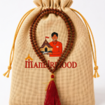 Mandirwood 5 Mukhi Rudraksha Mala, 108 Beads Necklace, Authentic Natural Rudraksha Prayer Mala for Meditation, Yoga, Prayer & Chanting (3–4 mm, Saffron)