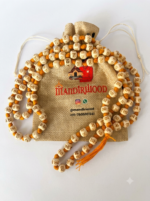Mandirwood Radhe Radhe Tulsi Mala 108 Beads, Authentic Tulsi Wood Necklace for Japa, Meditation, Yoga, Prayer & Chanting, Natural Brown, 10–12 mm