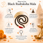 Mandirwood Black Rudraksha Mala, 5 Mukhi 108 Beads Necklace, Natural Rudraksha Prayer Mala for Meditation, Yoga, Prayer & Chanting (7–8 mm, Black) - Image 4