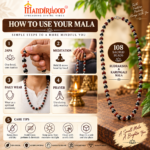 Mandirwood Authentic Rudraksha With Karungali Mala Ebony Wood Beaded Spiritual Necklace With Silver Capping For Regular Use - Image 4