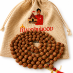 Mandirwood 5 Mukhi Rudraksha Mala, 108 Beads for Meditation & Prayer, Natural Brown Rudraksha Beads – 7-8 mm beads, Ideal for Daily Meditation, Chanting, Prayer and Spiritual Practice
