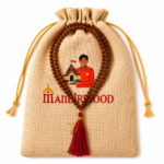 Mandirwood 5 Mukhi Rudraksha Mala, 108 Beads Necklace, Authentic Natural Rudraksha Prayer Mala for Meditation, Yoga, Prayer & Chanting (3–4 mm, Saffron) - Image 2