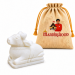 Mandirwood Authentic White Marble Nandi Idol 3 Inch | Nandi Maharaj Statue for Lord Shiva Puja, Home Temple, Meditation & Spiritual Decor
