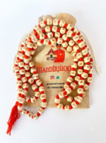 Mandirwood Hare Ram Hare Krishna Tulsi Mala 108 Beads, Authentic Engraved Tulsi Wood Necklace for Japa, Meditation, Yoga, Prayer & Chanting (10–12 mm, Natural Brown)