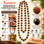 Mandirwood Authentic Rudraksha With Karungali Mala Ebony Wood Beaded Spritual Necklace With Golden Capping For Regular Use - Image 6