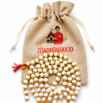 Mandirwood Tulsi Mala, Authentic 108 Beads Tulsi Wood Necklace for Meditation, Yoga, Prayer & Chanting (Natural Plain, 8–10mm)