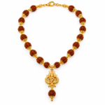 Mandirwood Rudraksha Mala with Om Trishul Pendant, Spiritual Necklace with Storage Potli Bag, Beaded Prayer Mala for Meditation, Yoga, Chanting & Daily Wear - Image 4