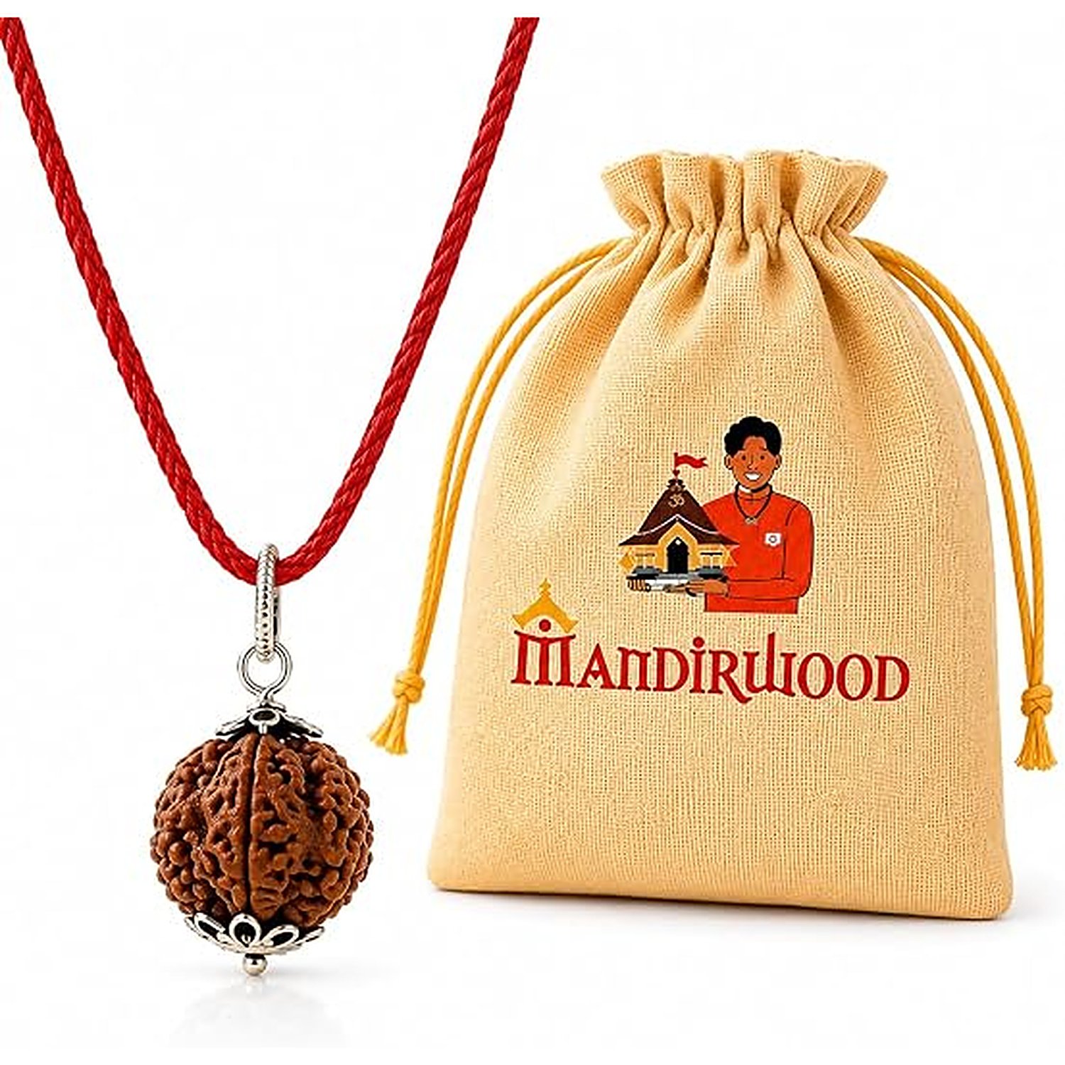 1_1500x1500 Mandirwood Authentic Single Bead Rudraksha Pendant Necklace for Men & Women | Spiritual Mala for Meditation, Yoga, Prayer & Daily Wear - Image 1