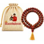 Mandirwood Nepali Kanthi Rudraksha Mala, 18-22mm, Natural Brown, 54+1 Beads, Authentic 5 Mukhi Panchmukhi Rudraksha Necklace for Meditation, Yoga, Japa, Prayer & Daily Wea
