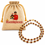 Mandirwood Premium Natural Rudraksha Golden Capped Mala | Gold-Plated Capped Beads Rosary Chain for Prayer, Chanting & Daily Wear - Image 3
