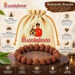 Mandirwood Authentic Indonesian 5 Mukhi Rudraksha Bracelet with Potli Bag, Stretch Prayer Bead Bracelet for Meditation, Yoga, Chanting, and Daily Spiritual Wear - Image 3
