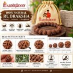 Mandirwood Authentic Indonesian 5 Mukhi Rudraksha Bracelet with Potli Bag, Stretch Prayer Bead Bracelet for Meditation, Yoga, Chanting, and Daily Spiritual Wear - Image 4
