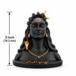 Mandirwood Adiyogi Statue 3 Inch with Jute Bag | Shiv Shankar Murti for Car Dashboard, Home Temple, Pooja Mandir, Office Desk, Spiritual Decor & Gifting - Image 3