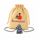 Mandirwood Ram Hanuman Pendant with Premium Drawstring Pooja Pouch | Silver-Tone Ram Hanuman Pendant | Spiritual Gift for Pooja, Devotion & Protection