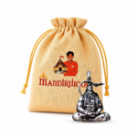 Mandirwood Hanuman Pendant with Premium Drawstring Pooja Pouch | Silver-Tone Hanuman Pendant | Spiritual Gift for Pooja, Devotion & Protection