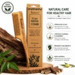 Mandirwood 100% Pure Neem Wood Comb, Wide & Fine Tooth Natural Wooden Hair Comb for Men & Women, All Hair Types- Tail - Image 2
