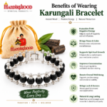 Mandirwood Silver Beaded Bracelet with Black Beads and Decorative Silver Finish, Stylish Spiritual Bracelet with Mandirwood Jute Potli Pouch for Gifting & Daily Wear - Image 2
