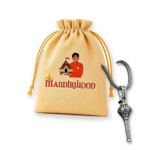Mandirwood Hanuman Gada Pendant with Premium Drawstring Pooja Pouch | Silver-Tone Hanuman Gada Pendant | Spiritual Gift for Pooja, Devotion & Protection