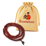 Mandirwood Authentic Red Chandan Mala | Rakta Chandan 108 Beads Japa Mala | Red Sandalwood Prayer Beads | Hindu Spiritual Jewelry