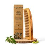 Mandirwood 100% Pure Neem Wood Comb, Wide & Fine Tooth Natural Wooden Hair Comb for Men & Women, All Hair Types- Bina